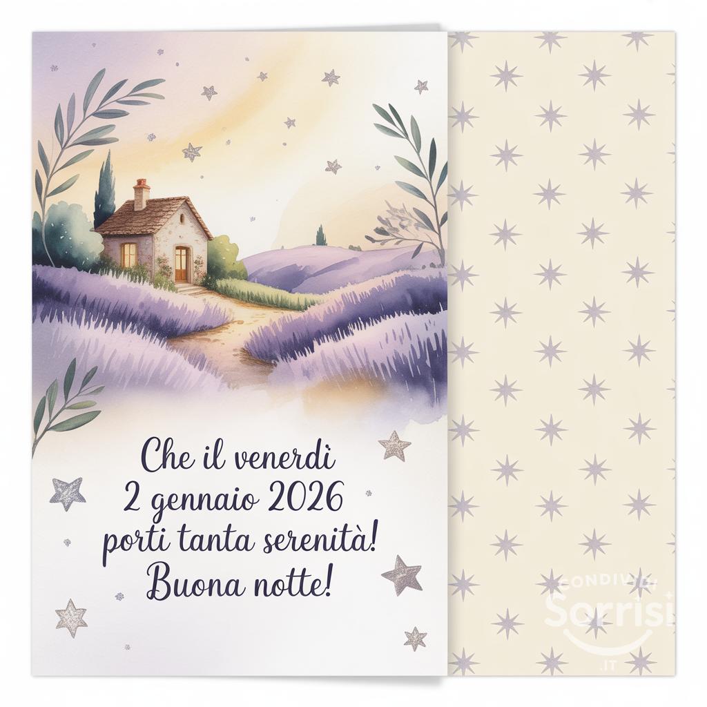 Che il venerdì 2 gennaio 2026 porti tanta serenità! Buona notte!