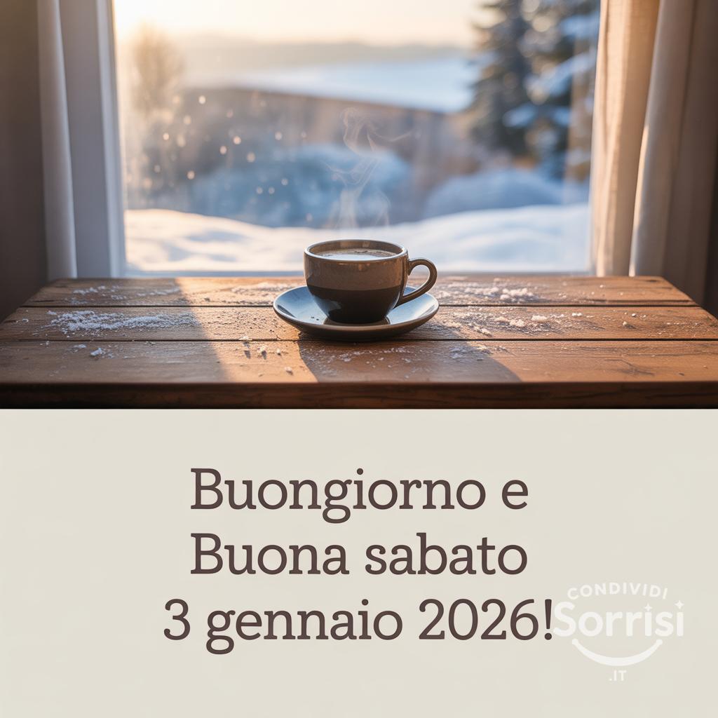 Buongiorno e buona sabato 3 gennaio 2026!
