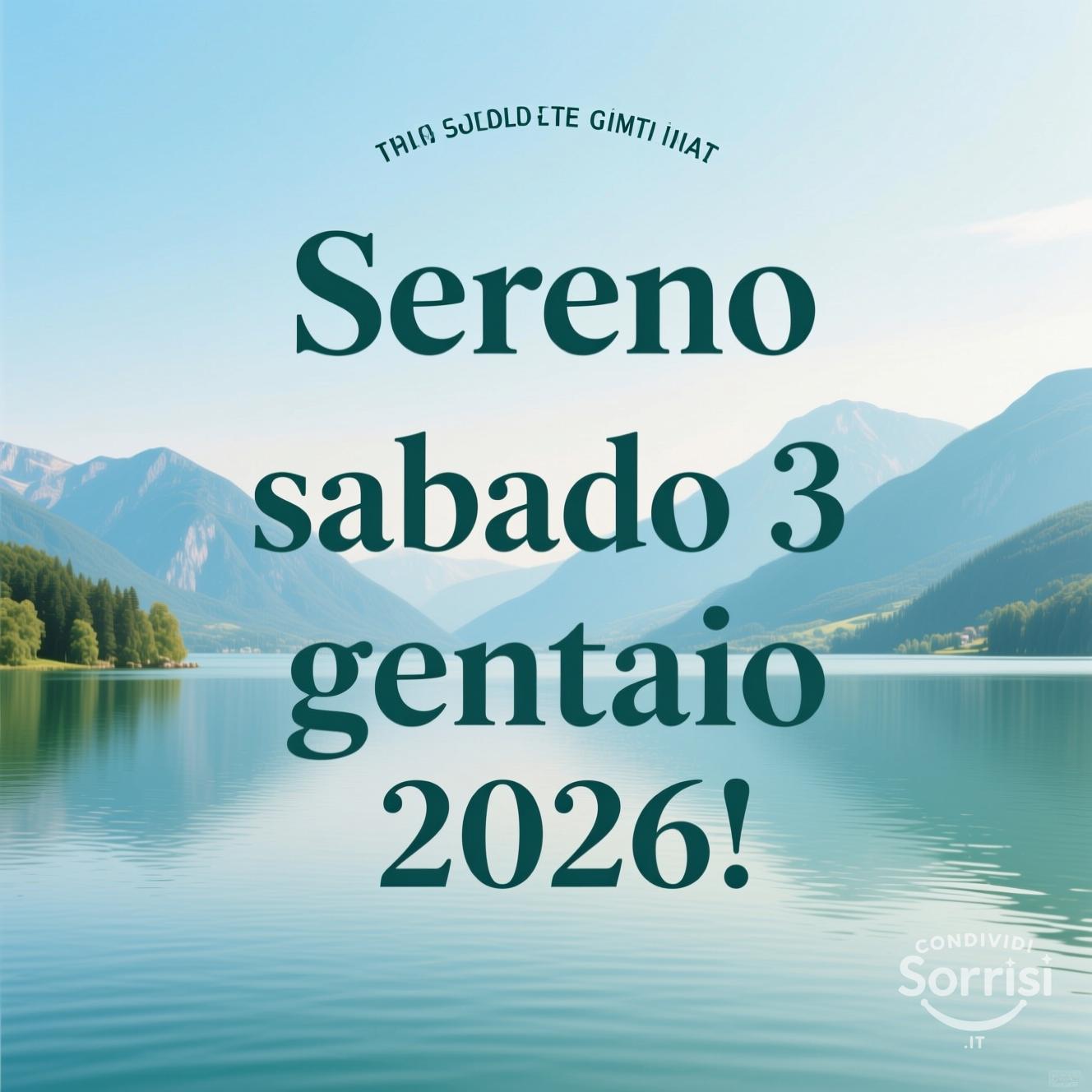 Sereno sabato 3 gennaio 2026!