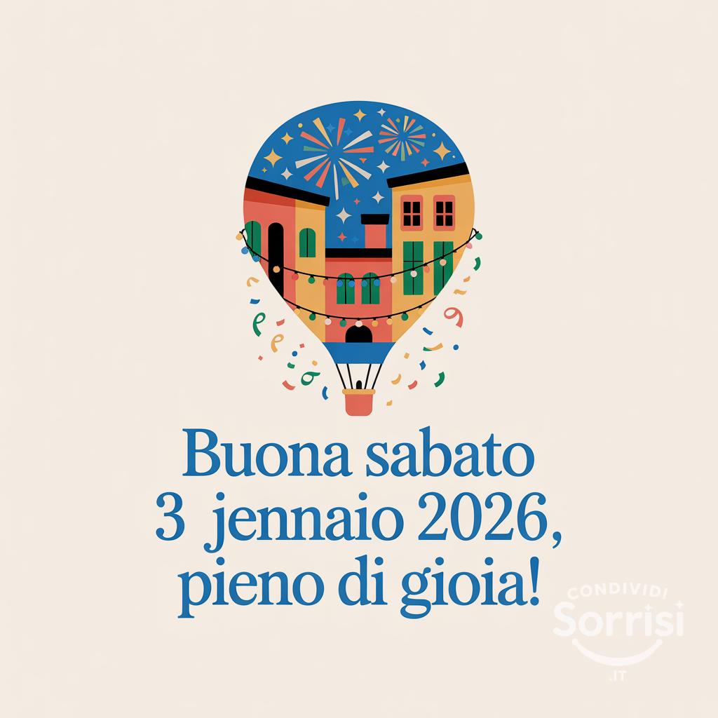 Buona sabato 3 gennaio 2026, pieno di gioia!