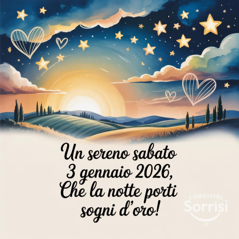 Serena Notte di Sabato 3 Gennaio 2026!