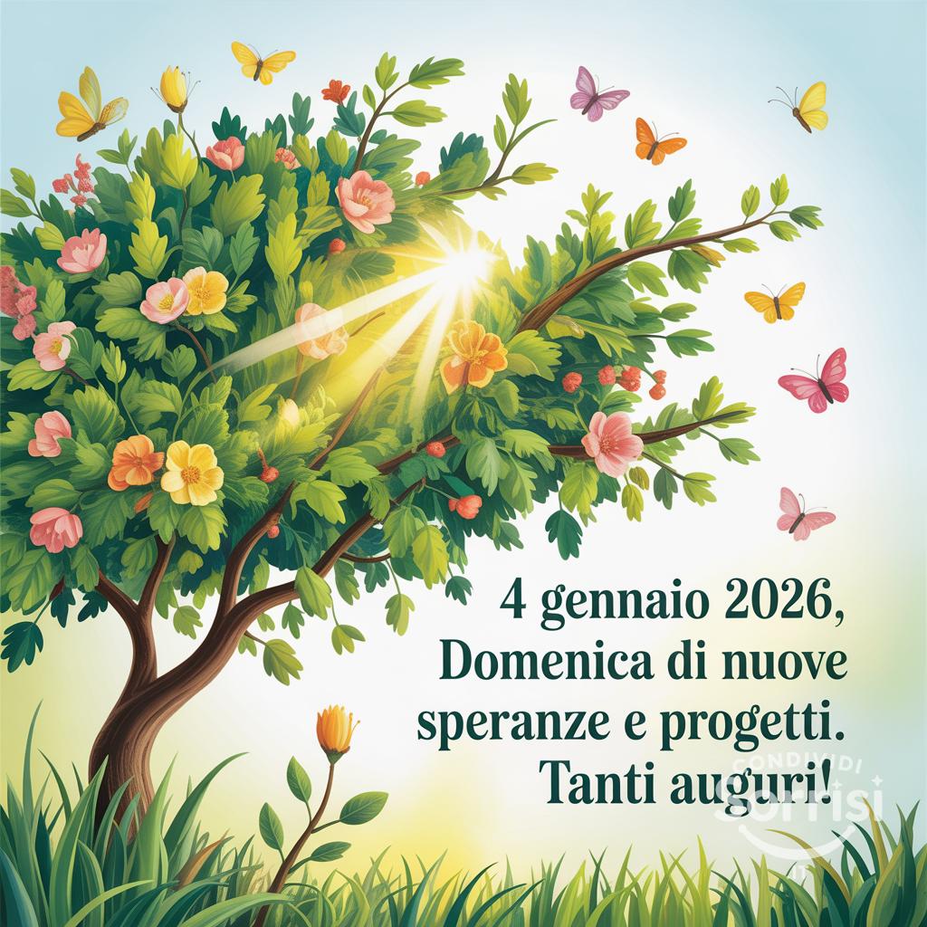 4 gennaio 2026, domenica di nuove speranze e progetti. Tanti auguri!