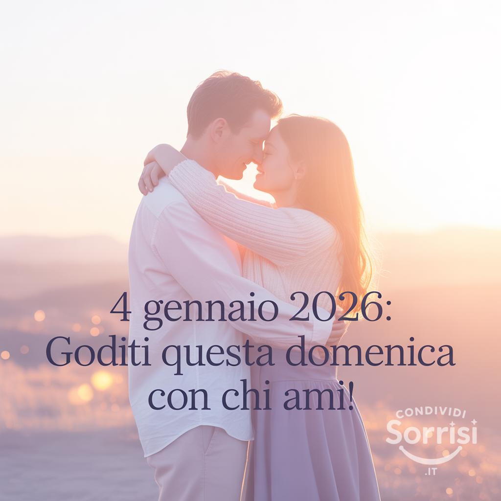4 gennaio 2026: goditi questa domenica con chi ami!