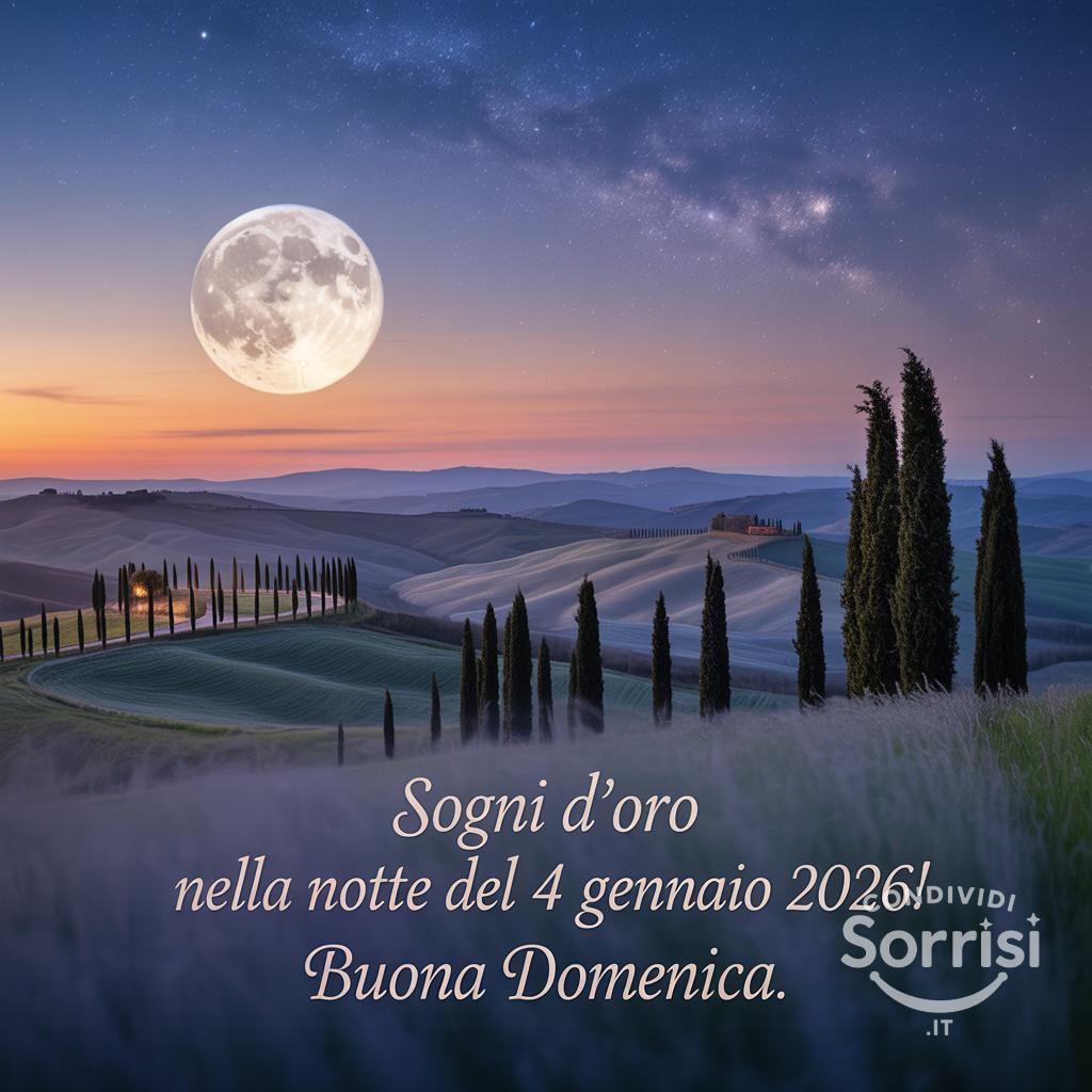 Sogni d'oro nella notte del 4 gennaio 2026! Buona domenica.