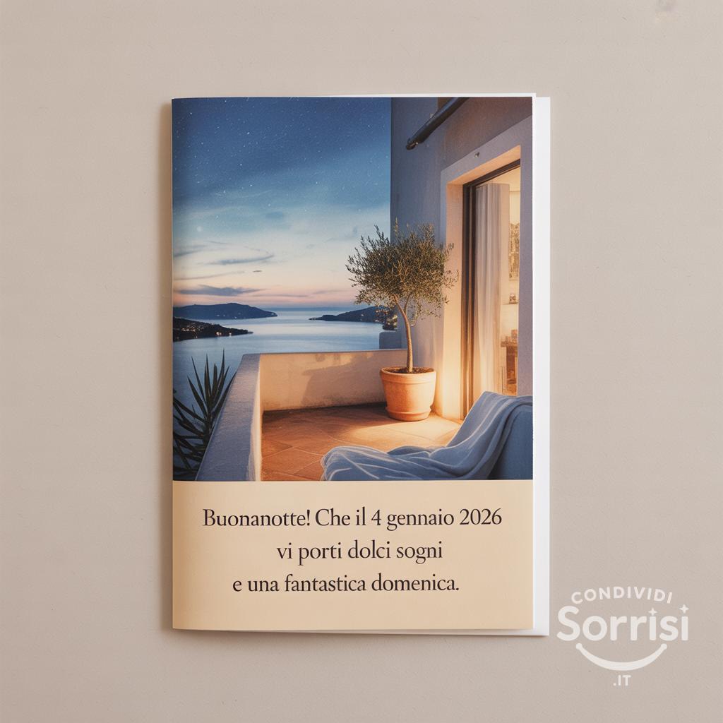Buonanotte! Che il 4 gennaio 2026 vi porti dolci sogni e una fantastica domenica.