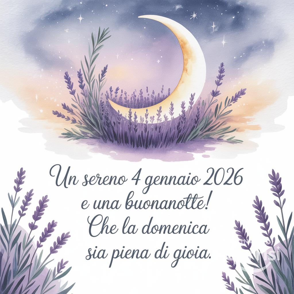 Un sereno 4 gennaio 2026 e una buonanotte! Che la domenica sia piena di gioia.