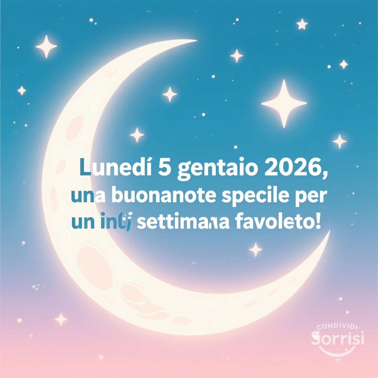 Lunedì 5 gennaio 2026, una buonanotte speciale per un inizio settimana favoloso!