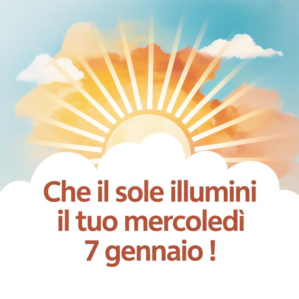 Che il sole illumini il tuo mercoledì 7 gennaio !