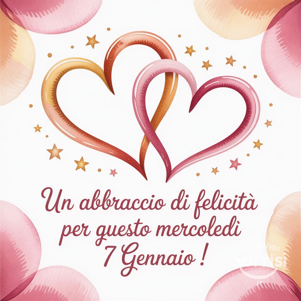 Un abbraccio di felicità per questo mercoledì 7 gennaio !
