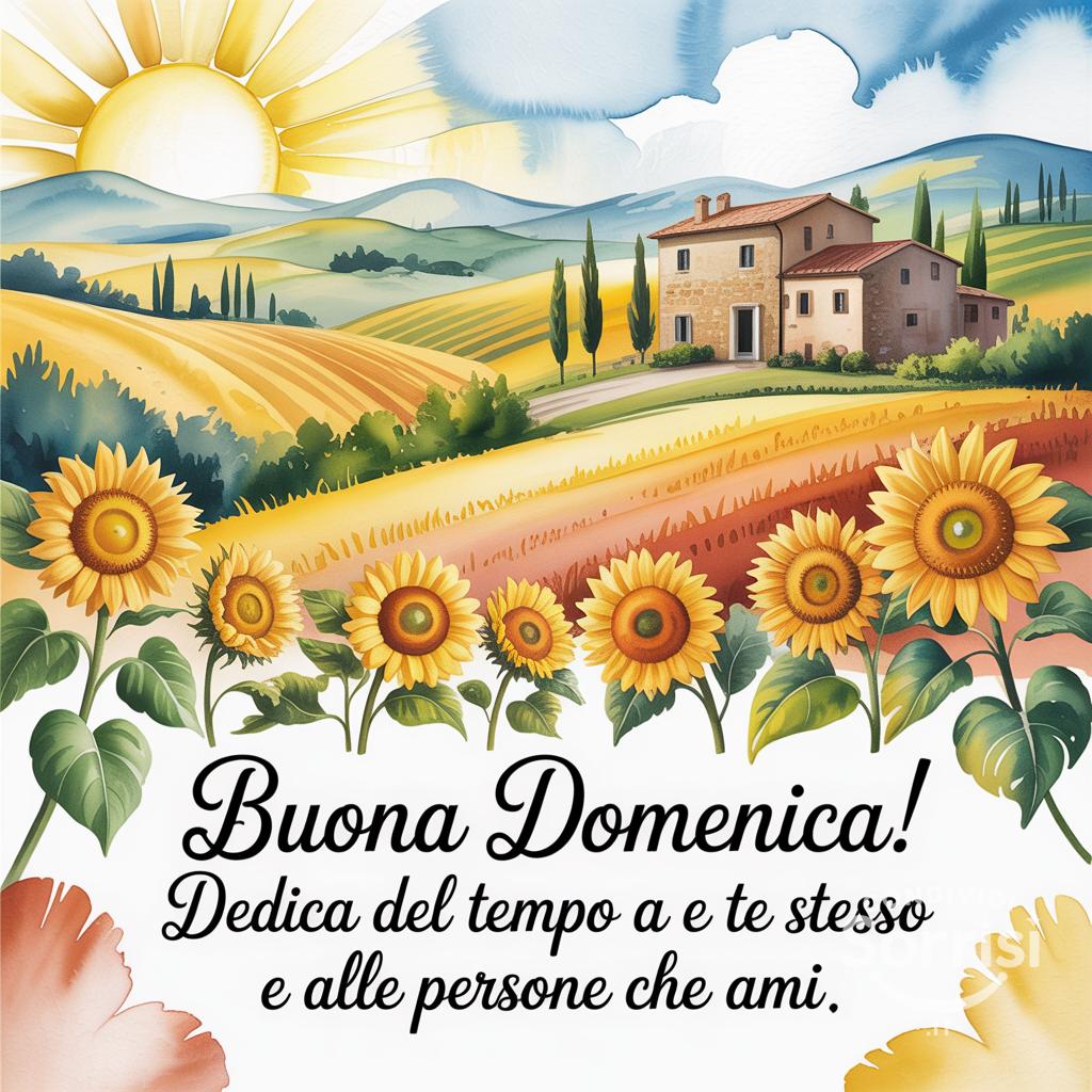 Buona domenica! Dedica del tempo a te stesso e alle persone che ami