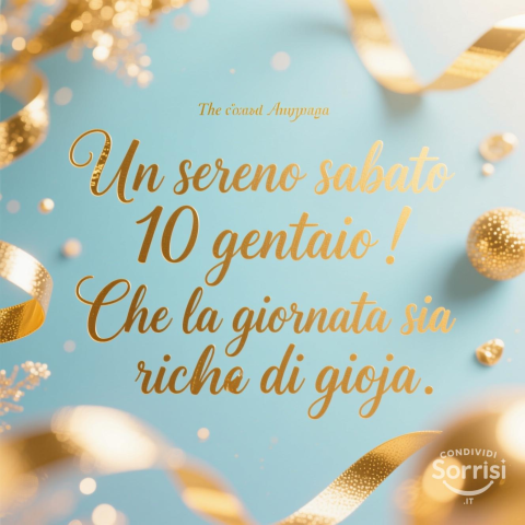 Buongiorno e Buona Sabato! Un Tuffo nel 10 Gennaio 2026