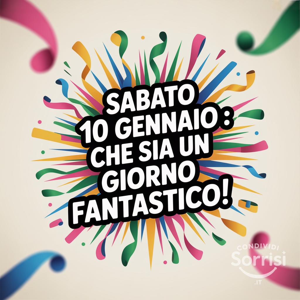 Sabato 10 gennaio : che sia un giorno fantastico!