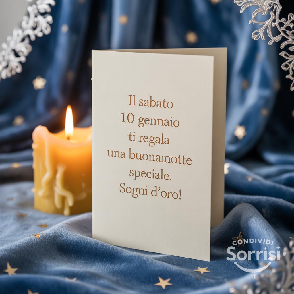 Il sabato 10 gennaio  ti regala una buonanotte speciale. Sogni d'oro!