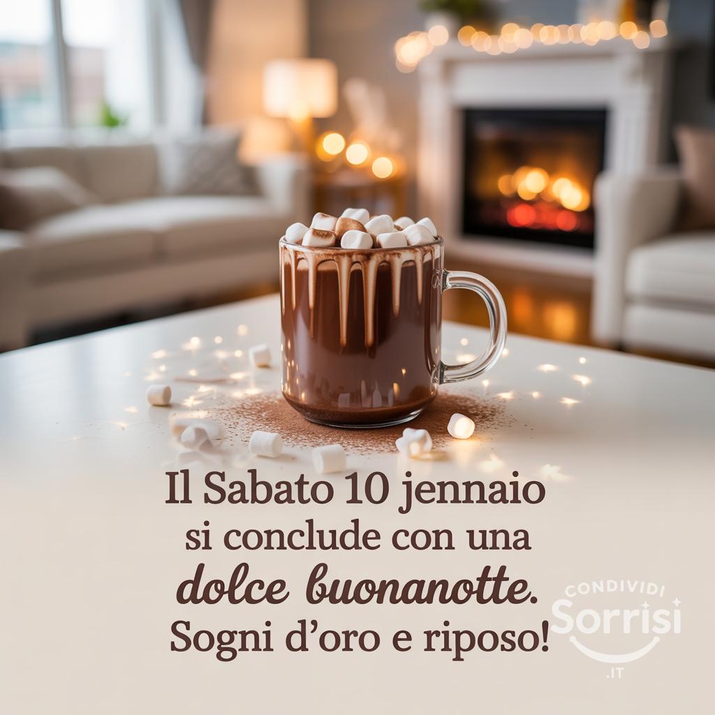 Il sabato 10 gennaio  si conclude con una dolce buonanotte. Sogni d'oro e riposo!