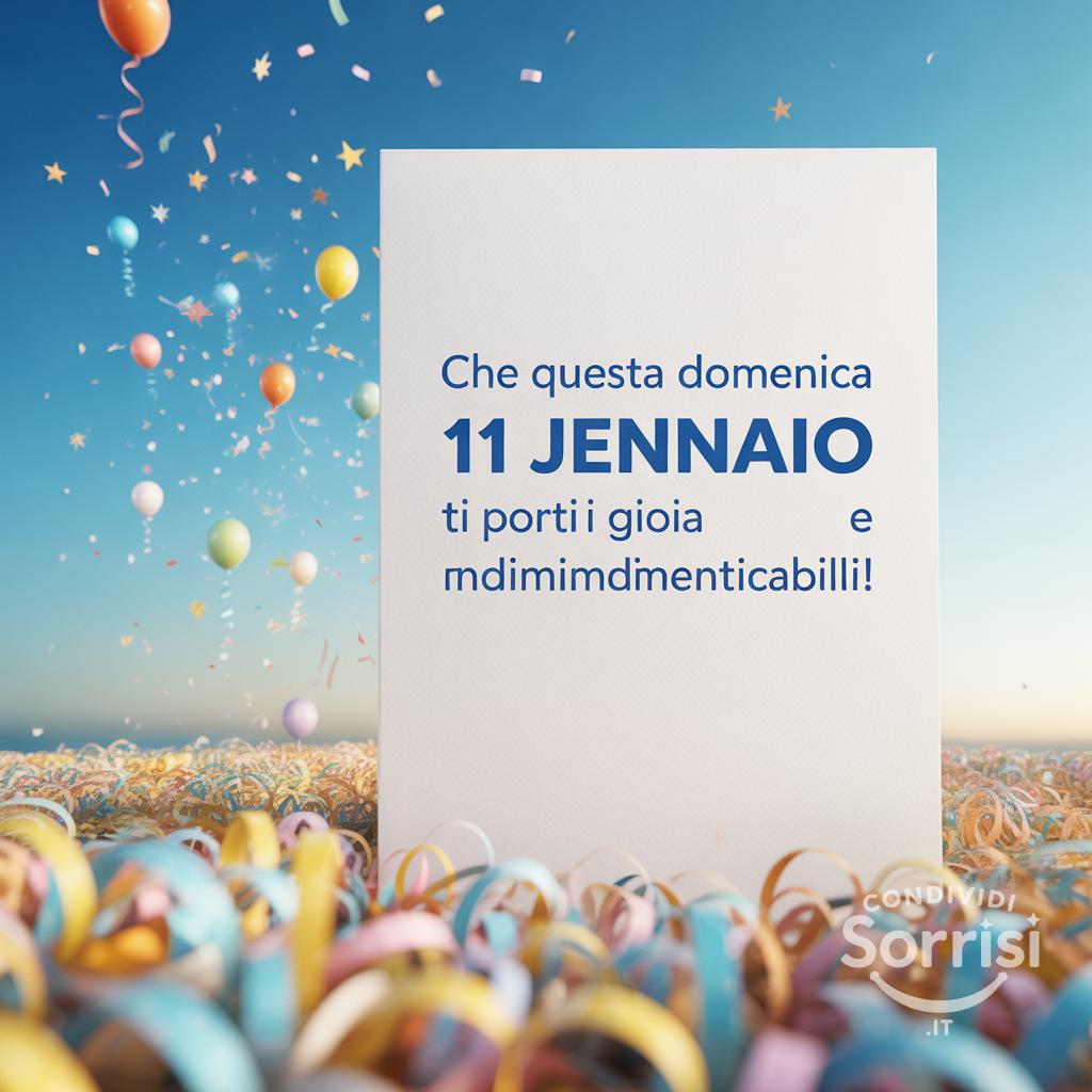 Che questa domenica 11 gennaio  ti porti gioia e momenti indimenticabili!