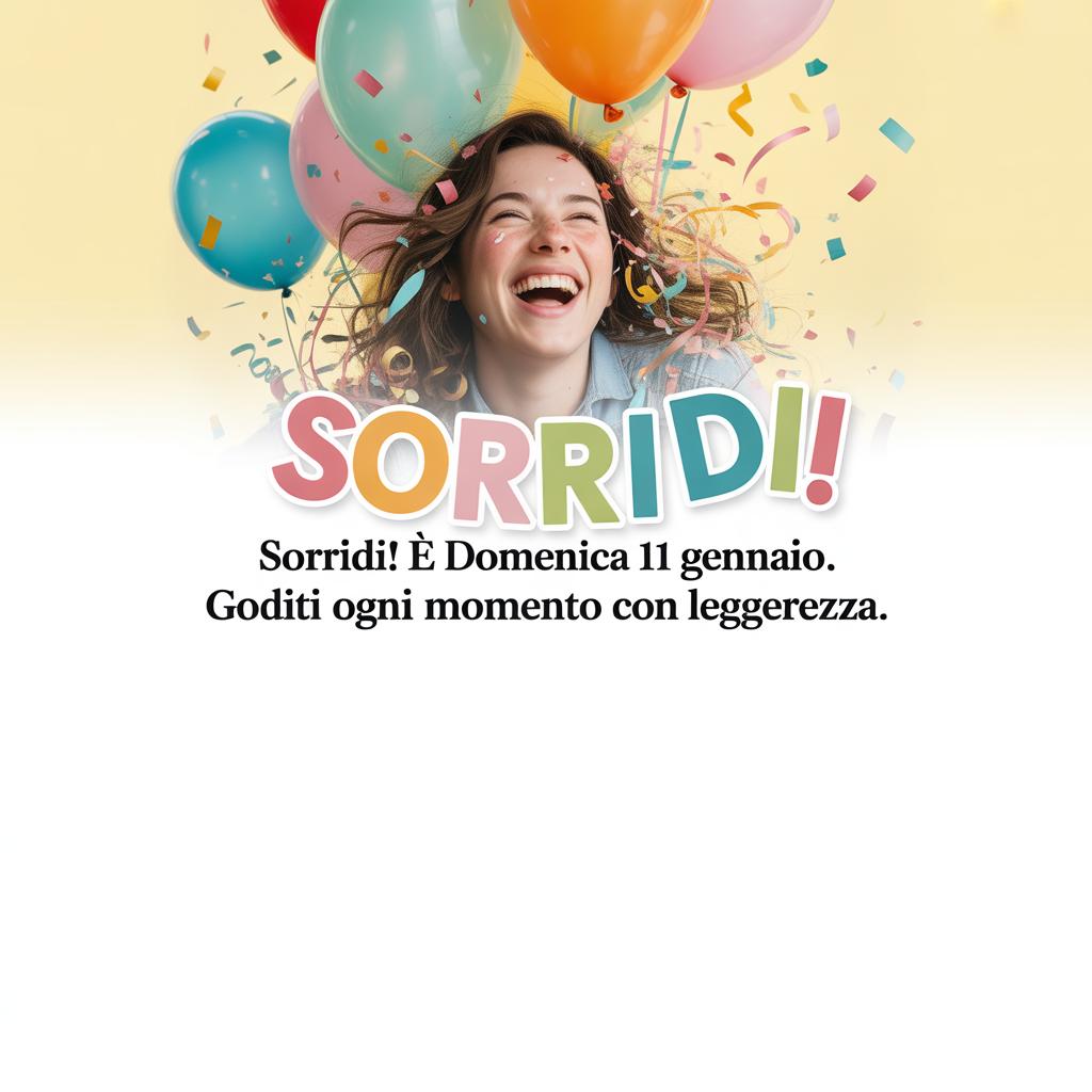 Sorridi! È domenica 11 gennaio . Goditi ogni momento con leggerezza.