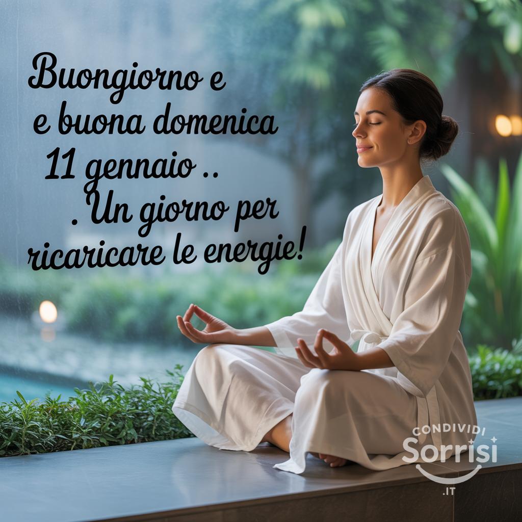 Buongiorno e buona domenica 11 gennaio . Un giorno per ricaricare le energie!