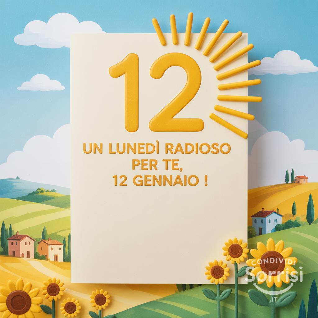 Un lunedì radioso per te, 12 gennaio !