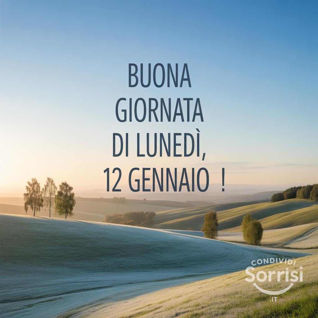 Buona giornata di lunedì, 12 gennaio !