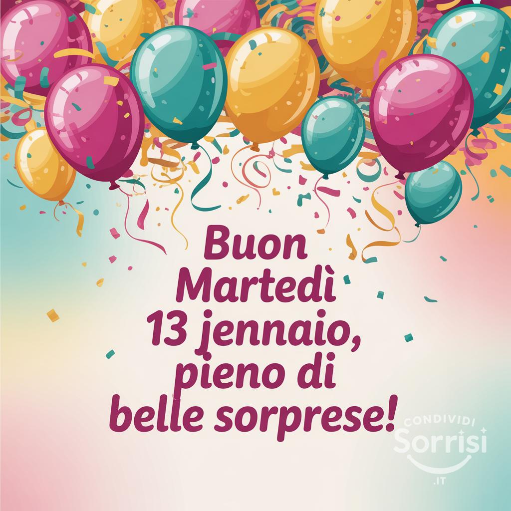 Buon martedì 13 gennaio, pieno di belle sorprese!