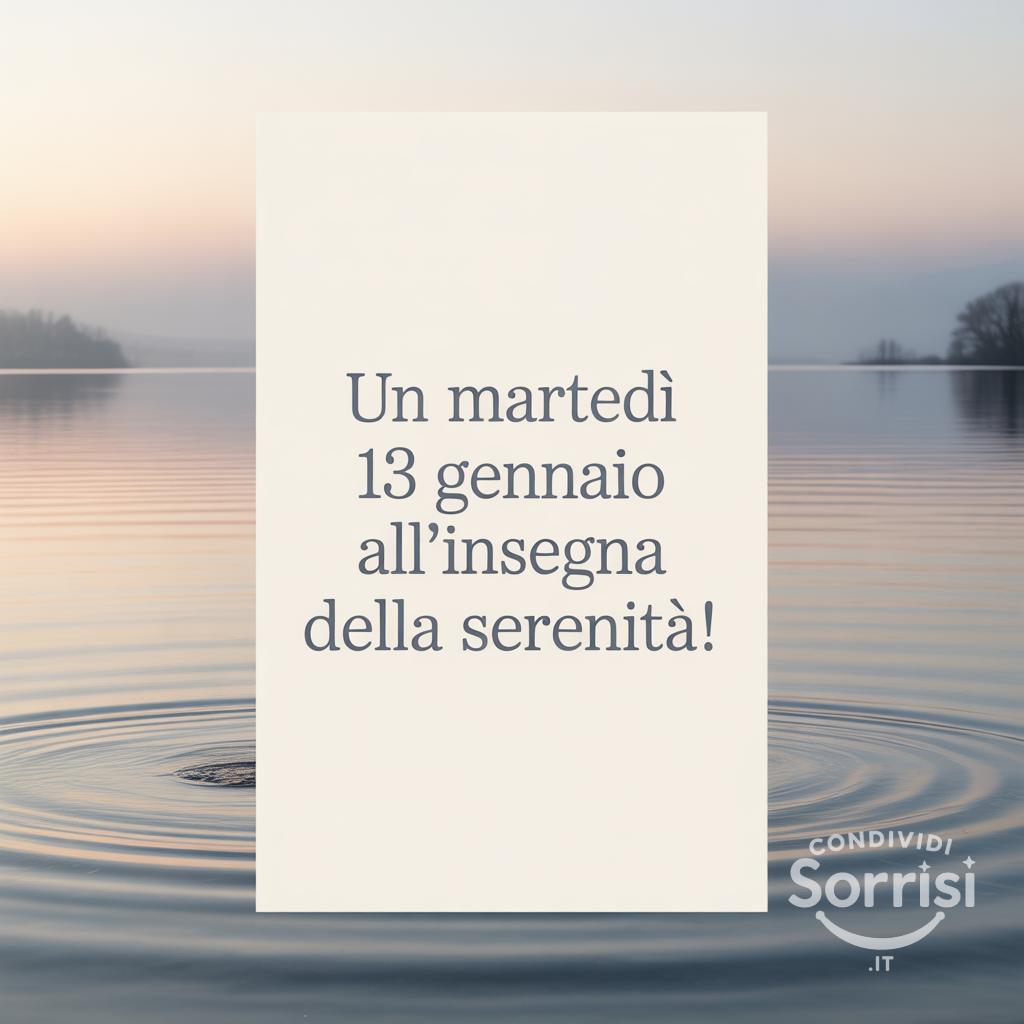 Un martedì 13 gennaio all'insegna della serenità!
