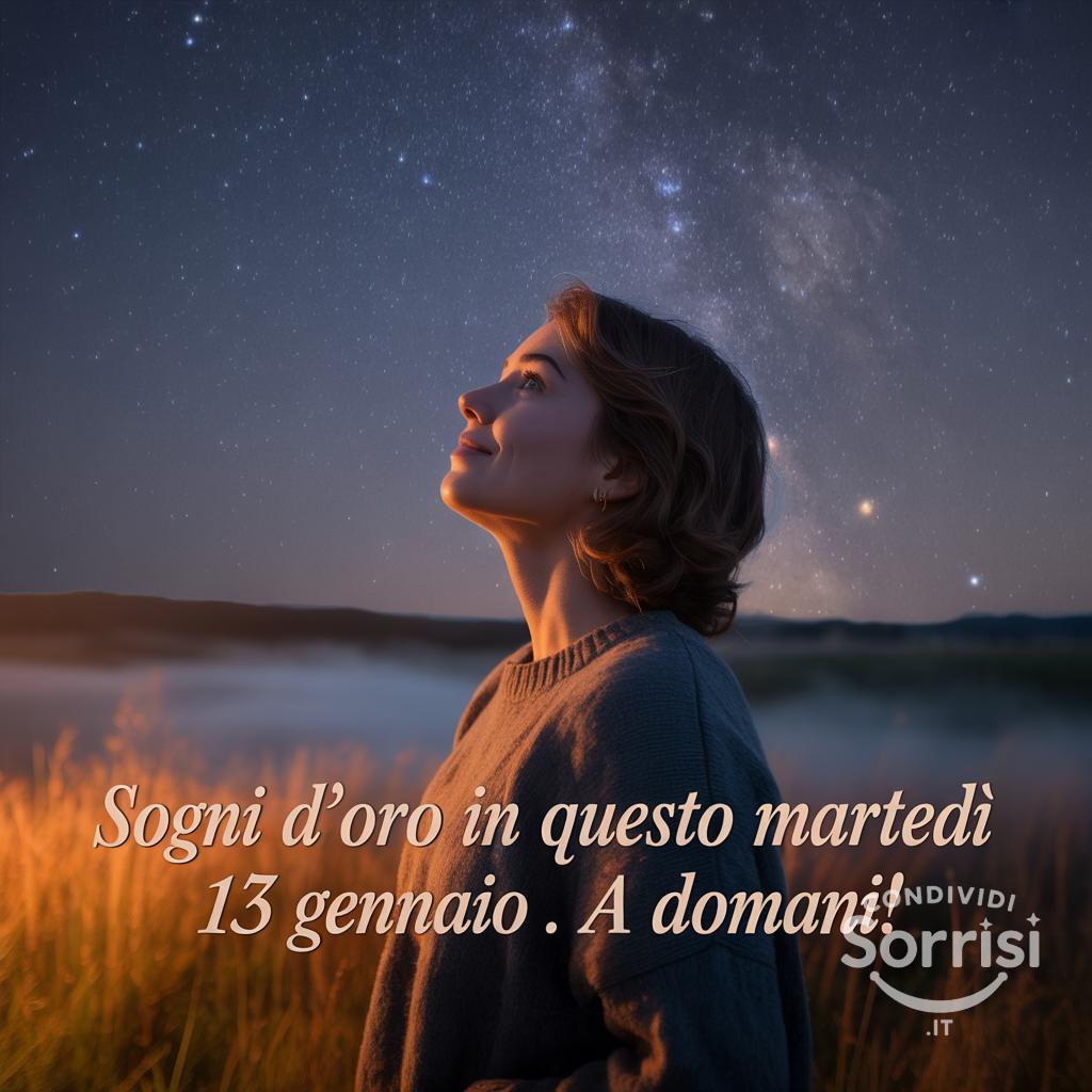 Sogni d'oro in questo martedì 13 gennaio . A domani!