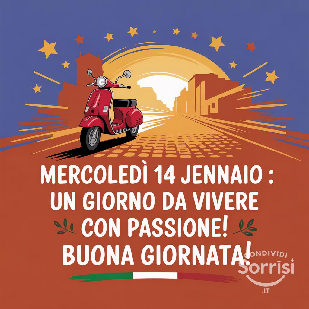 Mercoledì 14 gennaio : un giorno da vivere con passione! Buona giornata!