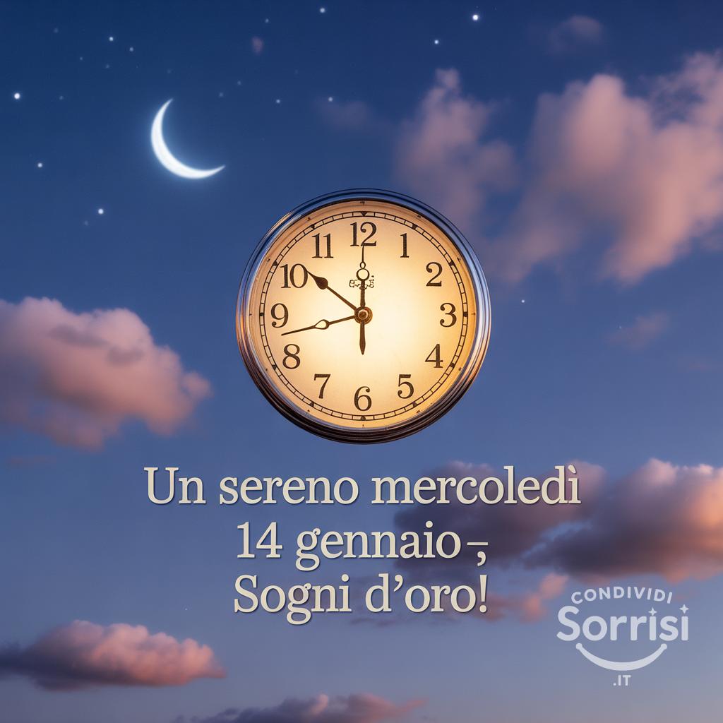 Un sereno mercoledì 14 gennaio , sogni d'oro!