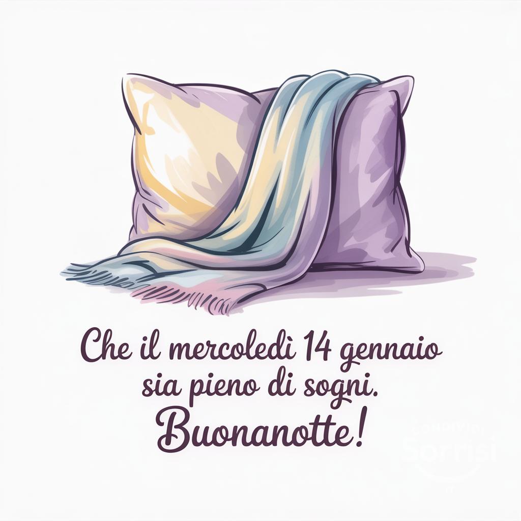 Che il mercoledì 14 gennaio  sia pieno di sogni. Buonanotte!