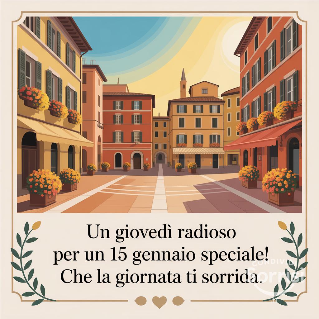Un giovedì radioso per un 15 gennaio speciale! Che la giornata ti sorrida.