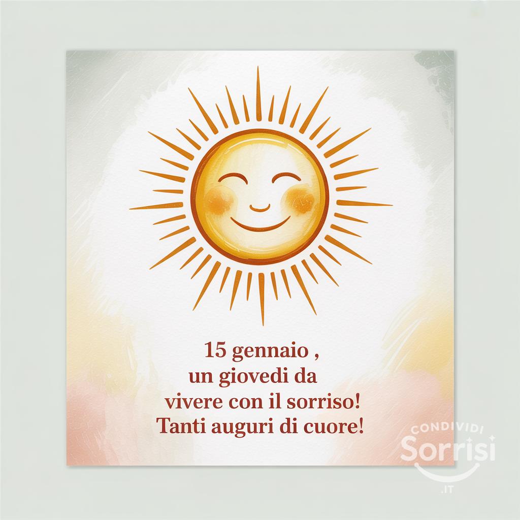 15 gennaio , un giovedì da vivere con il sorriso! Tanti auguri di cuore!