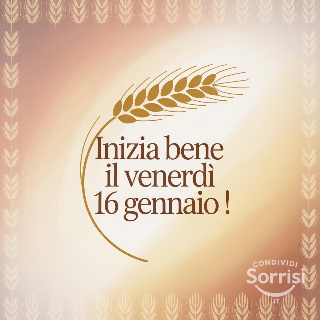 Inizia bene il venerdì 16 gennaio !