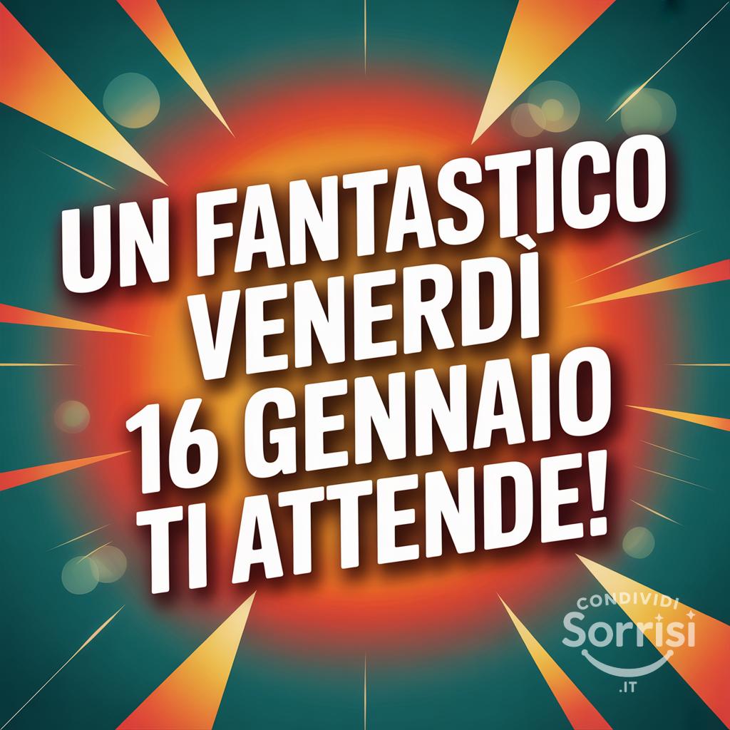 Un fantastico venerdì 16 gennaio  ti attende!