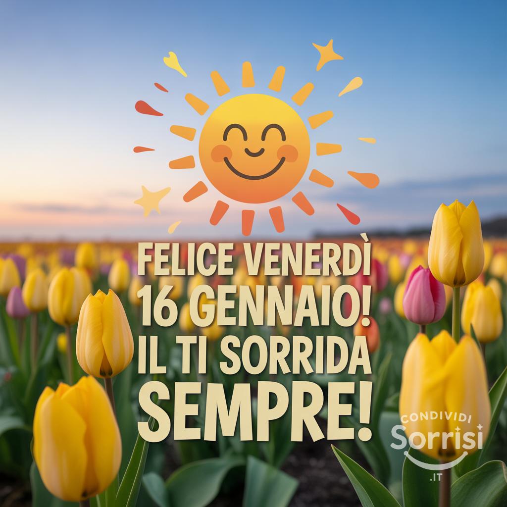 Felice venerdì 16 gennaio! Il  ti sorrida sempre!
