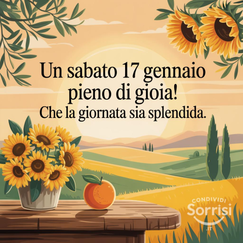 Buongiorno e Buona Sabato 17 Gennaio 2026!