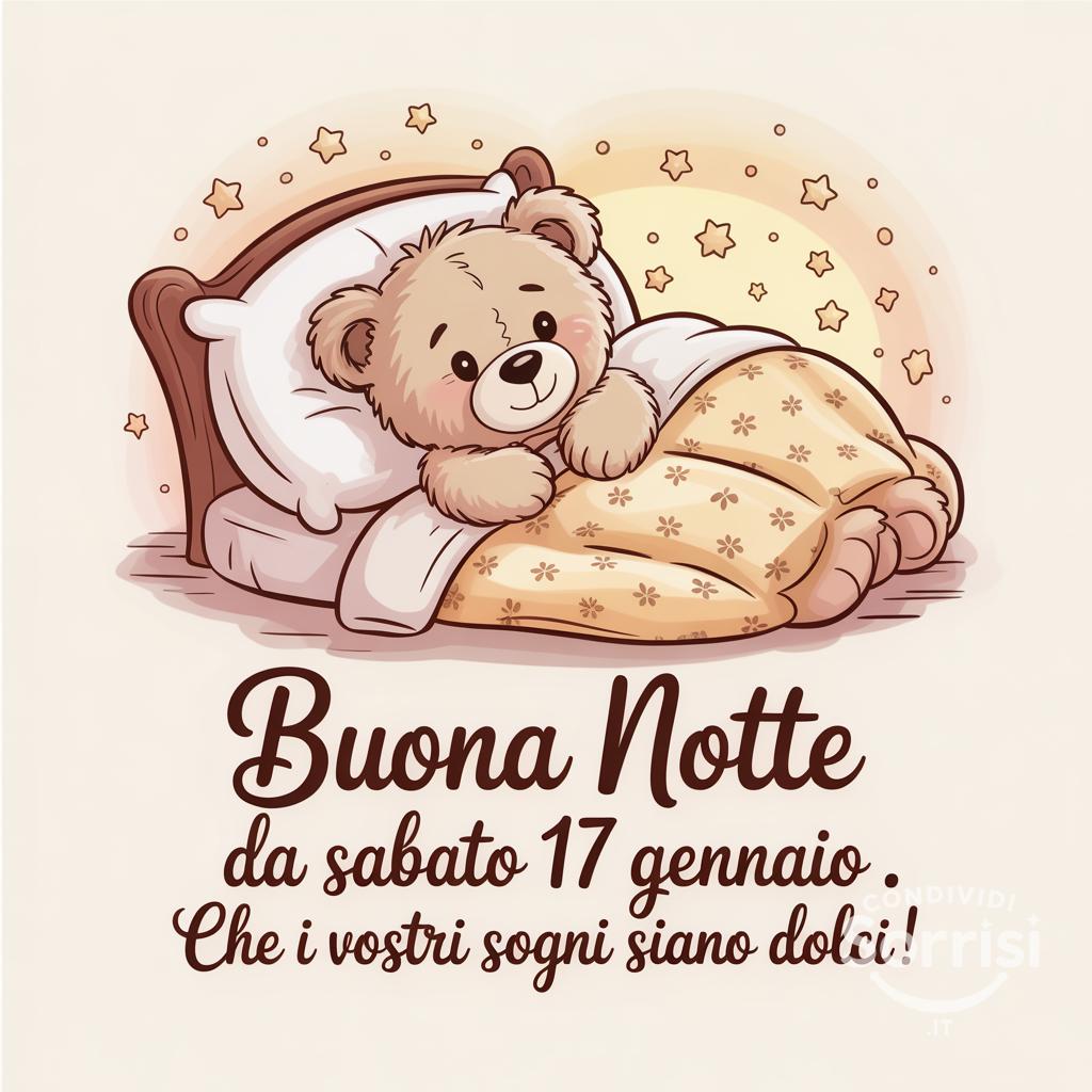 Buona notte da sabato 17 gennaio . Che i vostri sogni siano dolci!