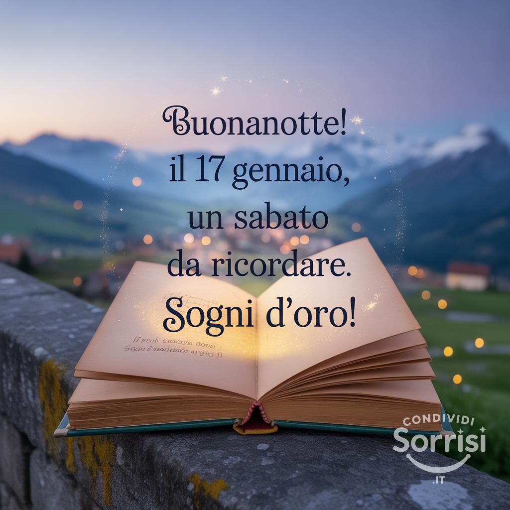Buonanotte! Il 17 gennaio , un sabato da ricordare. Sogni d'oro!