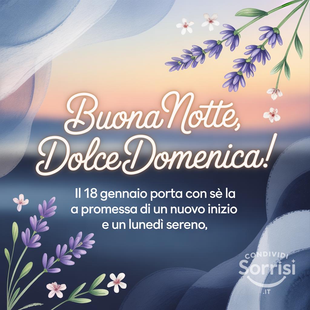Buona notte, dolce domenica! Il 18 gennaio  porta con sé la promessa di un nuovo inizio e un lunedì sereno.