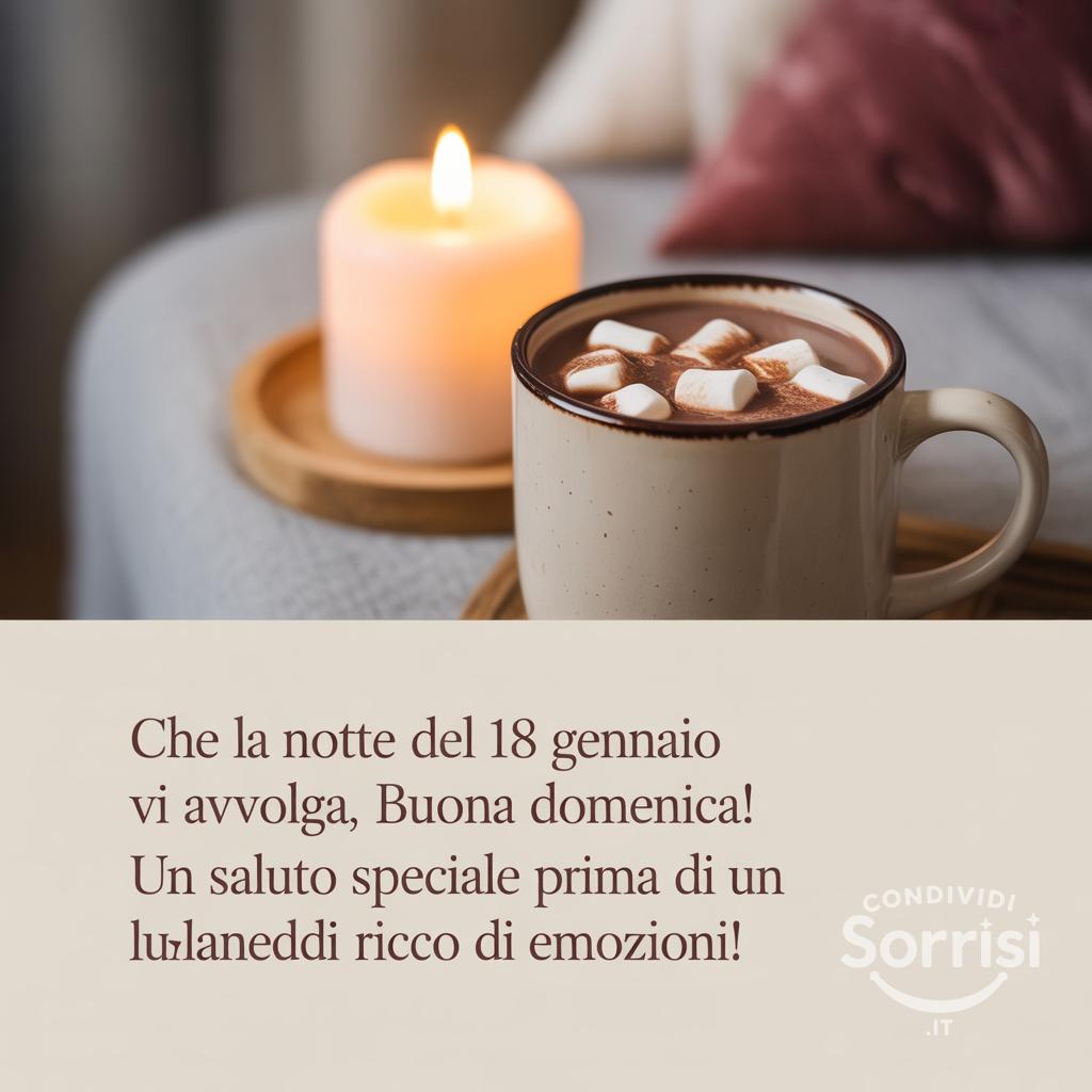 Che la notte del 18 gennaio  vi avvolga, buona domenica! Un saluto speciale prima di un lunedì ricco di emozioni!