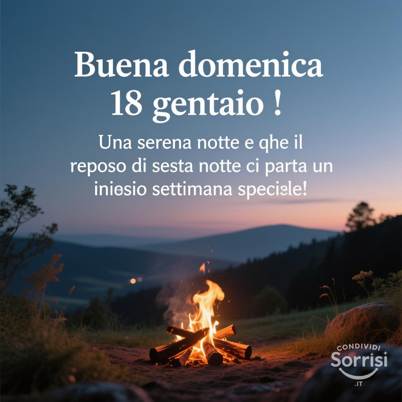 Buona domenica 18 gennaio ! Una serena notte e che il riposo di questa notte ci porti un inizio settimana speciale!