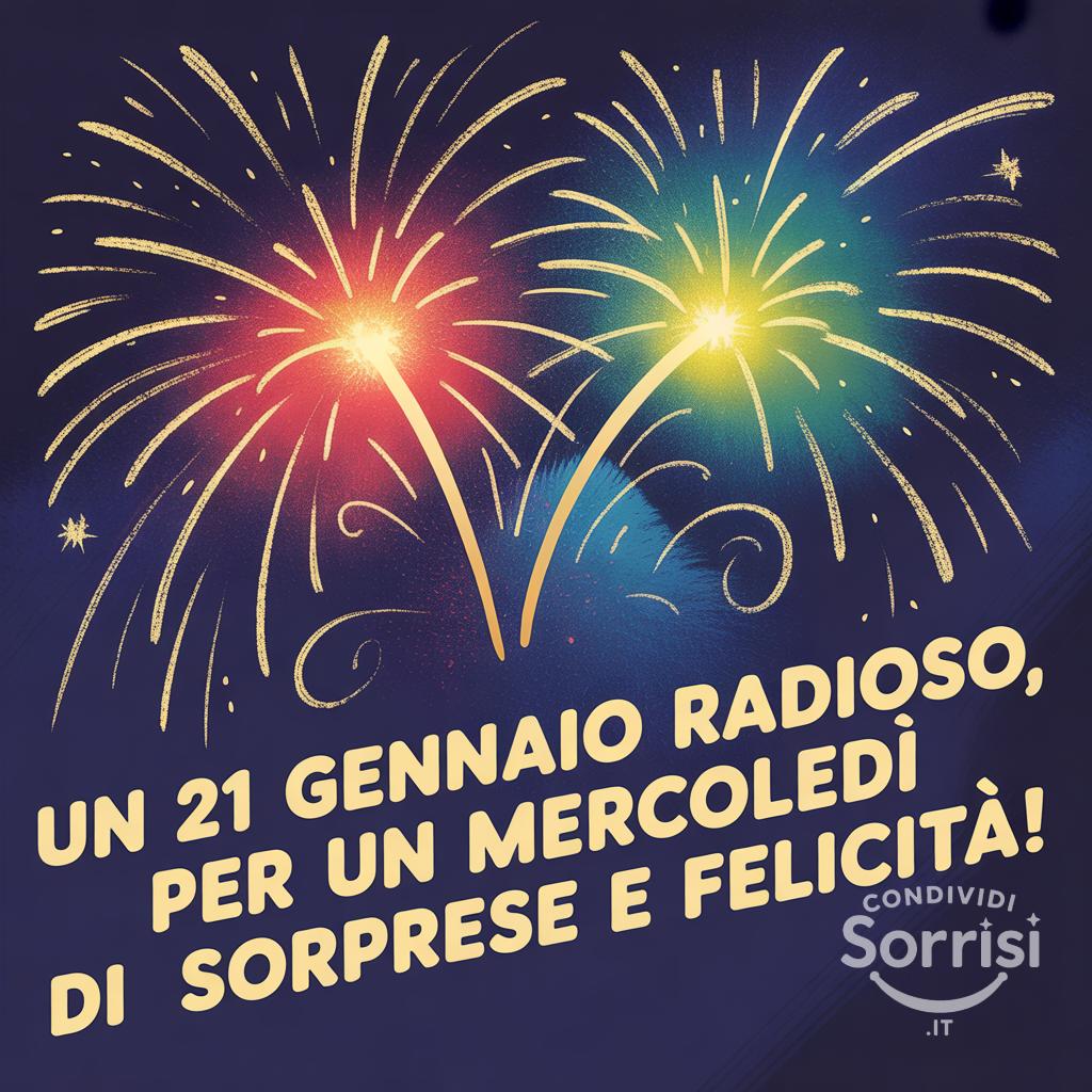 Un 21 gennaio  radioso, per un mercoledì pieno di sorprese e felicità!
