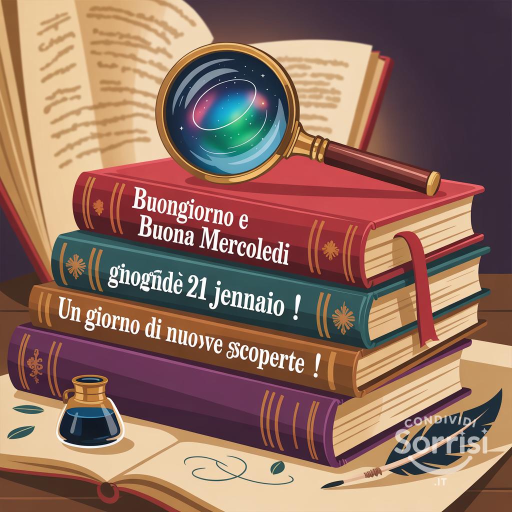 Buongiorno e buona mercoledì 21 gennaio ! Un giorno di nuove scoperte!