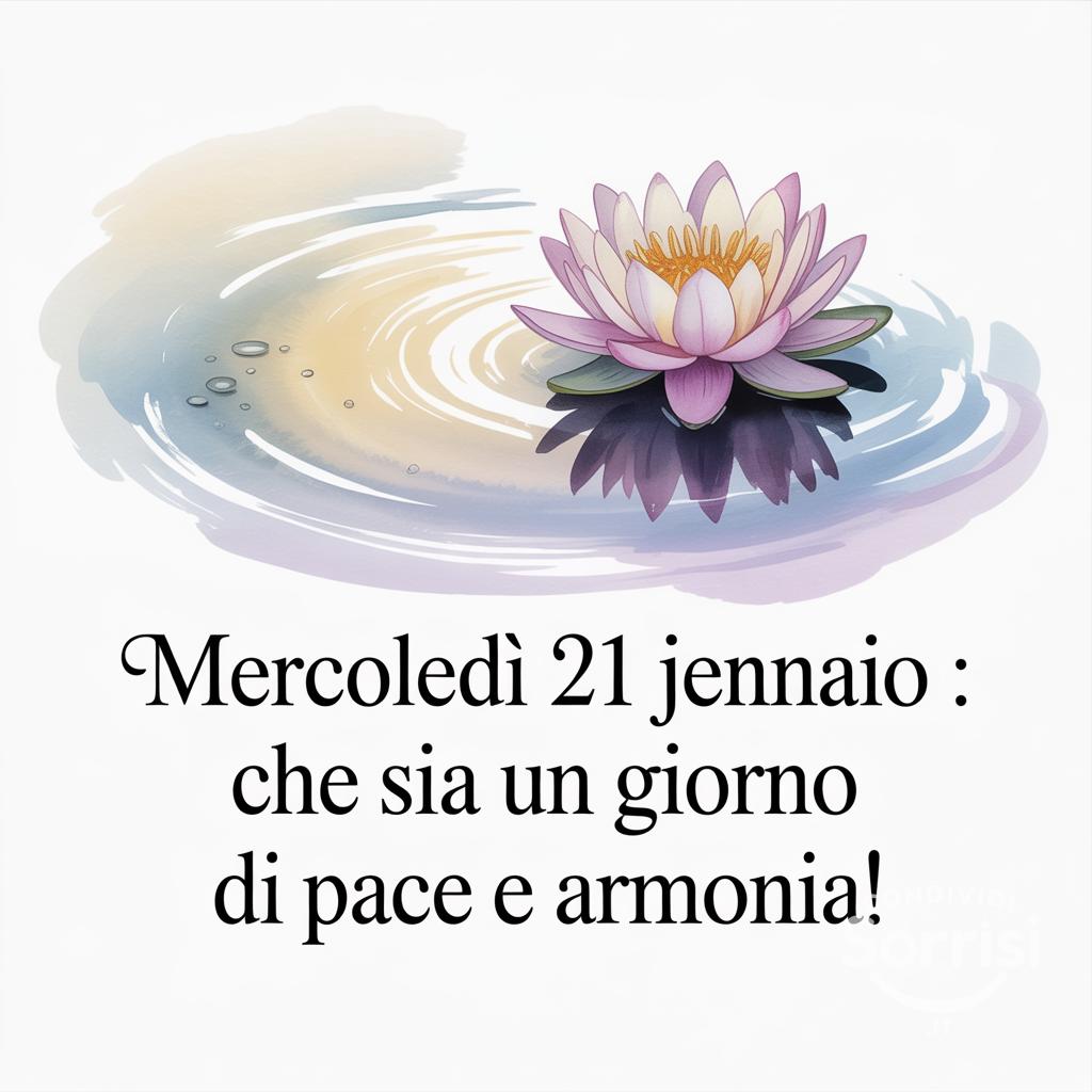 Mercoledì 21 gennaio : che sia un giorno di pace e armonia!