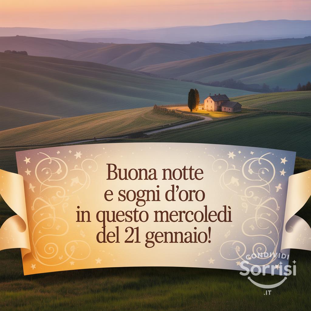 Buona notte e sogni d'oro in questo mercoledì del 21 gennaio !