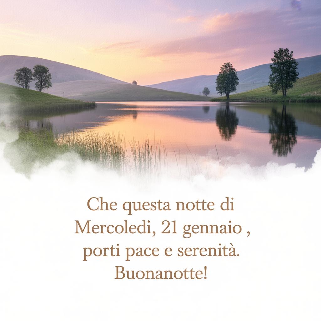 Che questa notte di mercoledì, 21 gennaio , porti pace e serenità. Buonanotte!