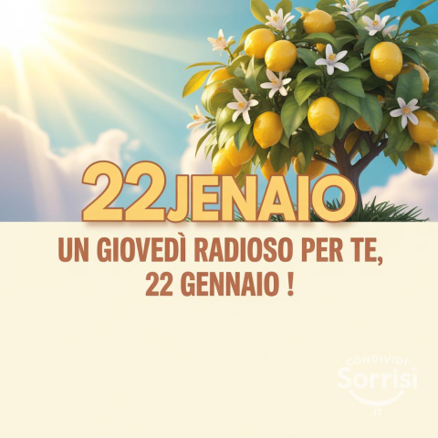 Buongiorno e Buona Giovedì 22 Gennaio 2026!