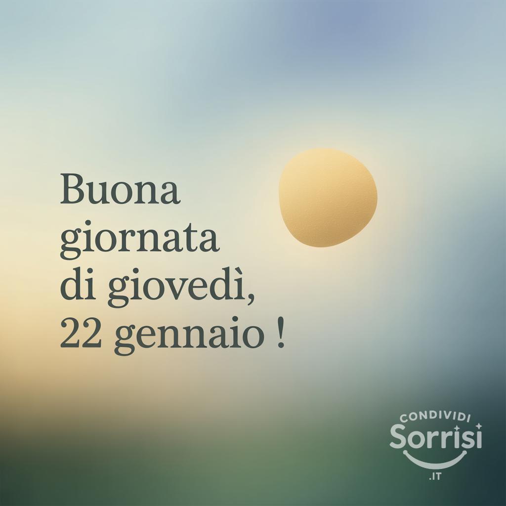 Buona giornata di giovedì, 22 gennaio !