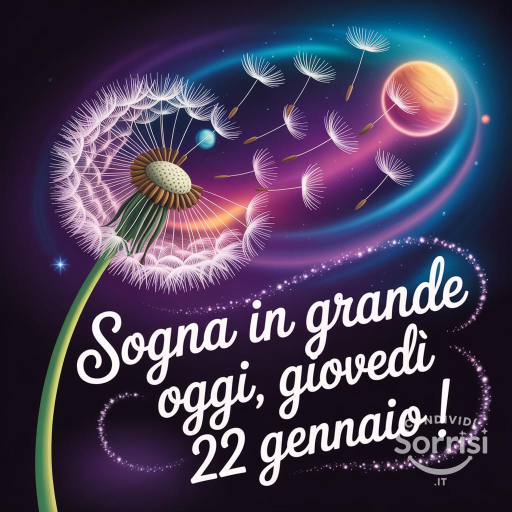 Sogna in grande oggi, giovedì 22 gennaio !