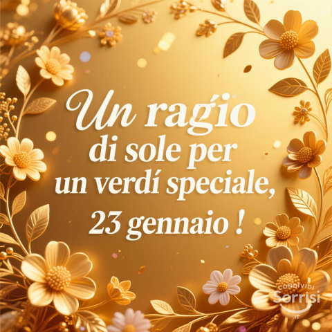 Buongiorno e Buona Venerdì 23 Gennaio 2026!