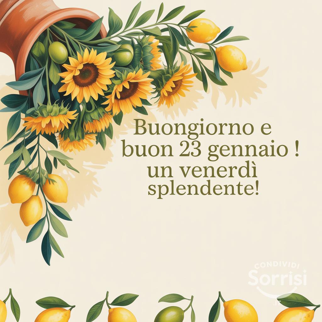 Buongiorno e buon 23 gennaio !  Un venerdì splendente!